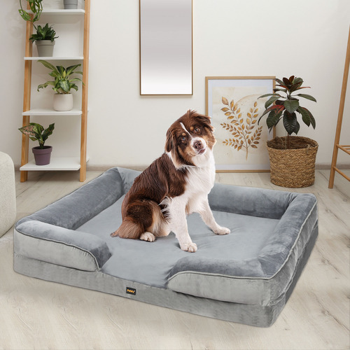 Memory foam bolster dog bed hotsell